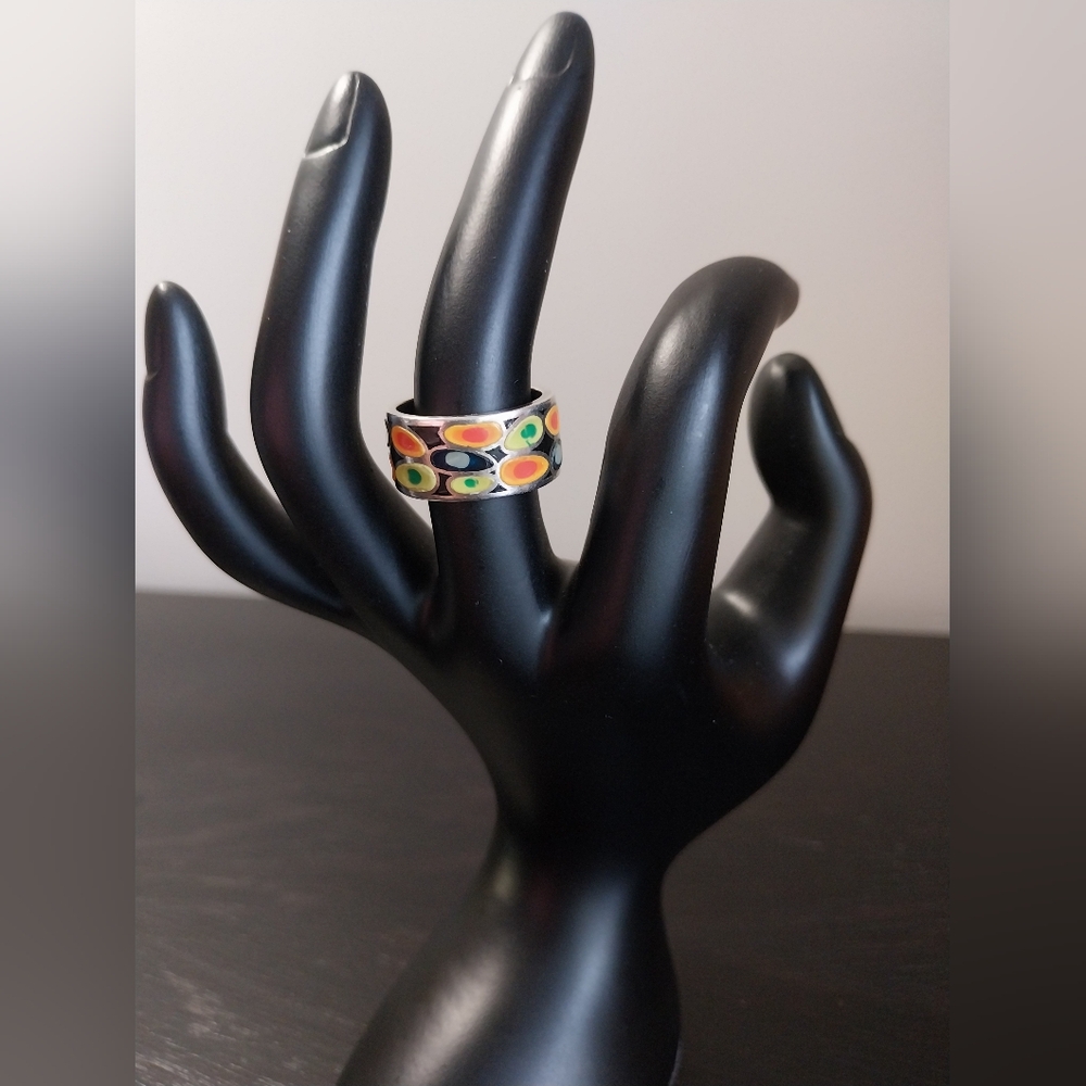Sterling Silver Enamel Ring - Picture 5 of 15